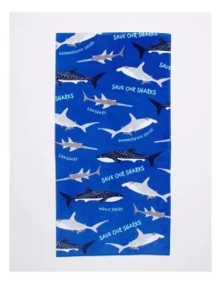 Best Sale π Australian Marine Conservation Society Save Our Sharks Kids Beach Towel In Blue π