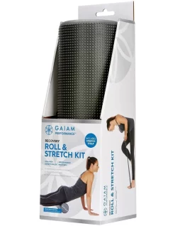 Best Pirce 🧨 Gaiam Roll & Stretch Kit 45cm Foam Roller And Stretch Strap Grey ✨