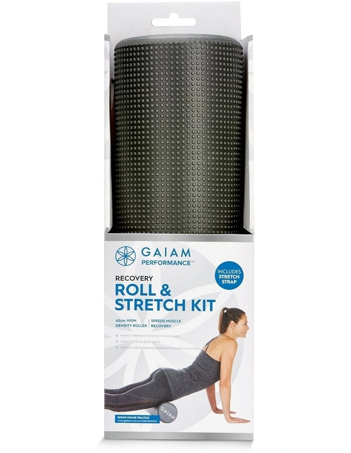 Best Pirce 𧨠Gaiam Roll & Stretch Kit 45cm Foam Roller And Stretch Strap Grey ⨠3 Best Pirce 𧨠Gaiam Roll & Stretch Kit 45cm Foam Roller And Stretch Strap Grey ⨠- Image 3