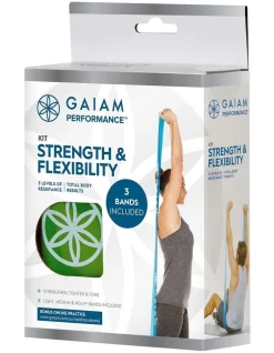Deals ❤️ Gaiam Set Of 3 Strength And Flexibility Rubber Resistance Bands Kit ✔️