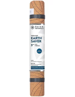 Brand new 😀 Gaiam Earthsaver Printed 3mm Yoga Mat Tan 🥰