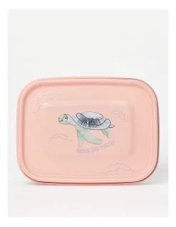 Deals ⭐ Australian Marine Conservation Society Turtle Tide Kids Stainless Steel Bento Lunch Box 1.2L In Pink/Silver ⌛