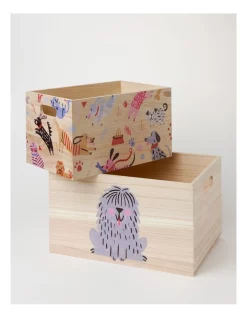 Budget π― Sophie Beer Playful Pets Set Of 2 Wood Storage Boxes π§¨