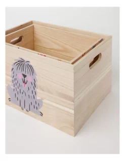 Budget 💯 Sophie Beer Playful Pets Set Of 2 Wood Storage Boxes 🧨 -Fitbit Shop unnamed file 450