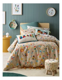 Cheapest 👍 Sophie Beer Little Explorers Quilt Cover Set In Multi 😍