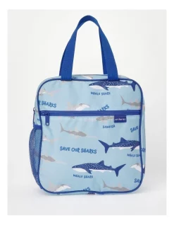 Discount ❤️ Australian Marine Conservation Society Save Our Sharks Kids Lunch Bag 27x25x12cm In Blue 🧨